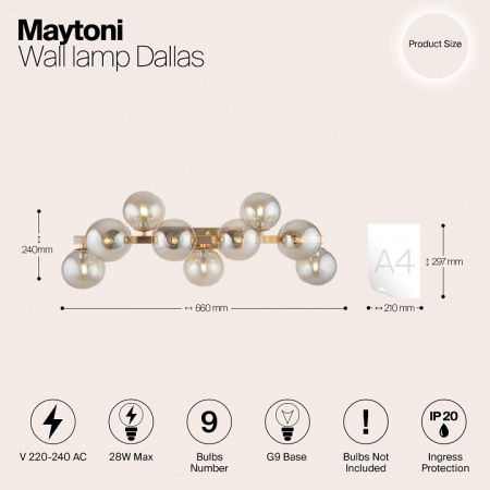 Фото Светильник на штанге Maytoni Dallas MOD547WL-09G