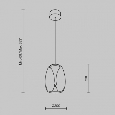 Фото Подвесной светильник Maytoni Splash MOD282PL-L8G3K