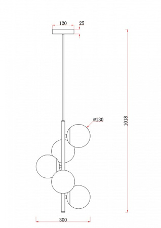 Фото Люстра на штанге Freya Zing FR5199PL-05BS1