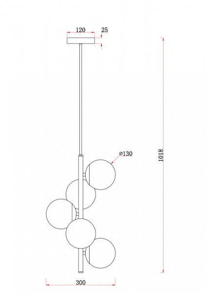 Фото Люстра на штанге Freya Zing FR5199PL-05BS1