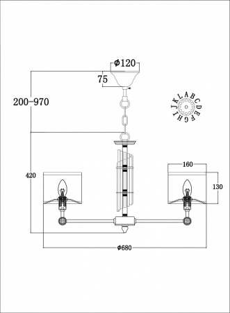 Фото Подвесная люстра Maytoni Alloro MOD088PL-06BS