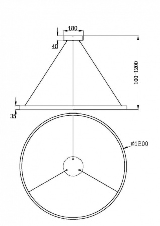 Фото Подвесной светильник Maytoni Rim MOD058PL-L65BK