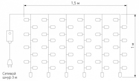Фото Занавес световой Eurosvet 200-001 200-001 теплый белый