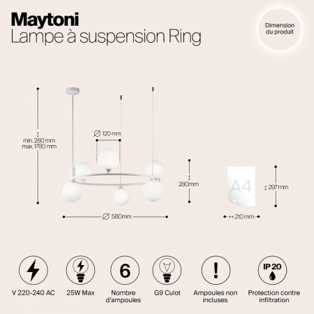 Фото Подвесная люстра Maytoni Ring MOD013PL-06W
