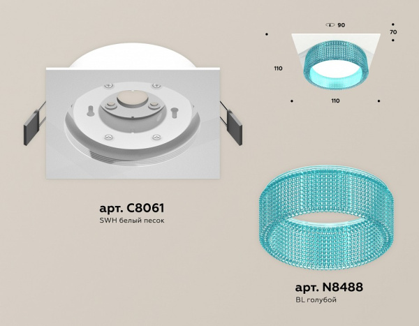Открыть Встраиваемый светильник Ambrella Light XC XC8061033 Фото Встраиваемый светильник Ambrella Light XC XC8061033