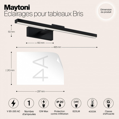 Фото Подсветка для зеркала Maytoni Bris MIR008WL-L12B4K