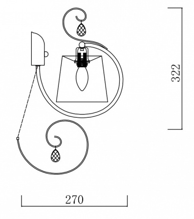 Фото Бра Freya Simone FR2020-WL-01-BZ