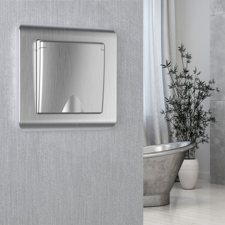 Открыть Розетка двойная с заземлением, без рамки Werkel графит рифленый W1172004 Фото Розетка двойная с заземлением, без рамки Werkel графит рифленый W1172004