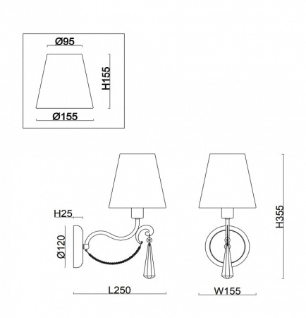 Фото Бра Freya Madeline FR2019WL-01BS
