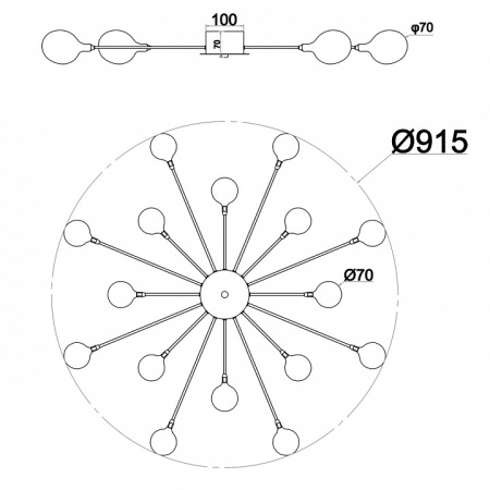 Фото Потолочная люстра Escada Starfall 2109/1 Chrome