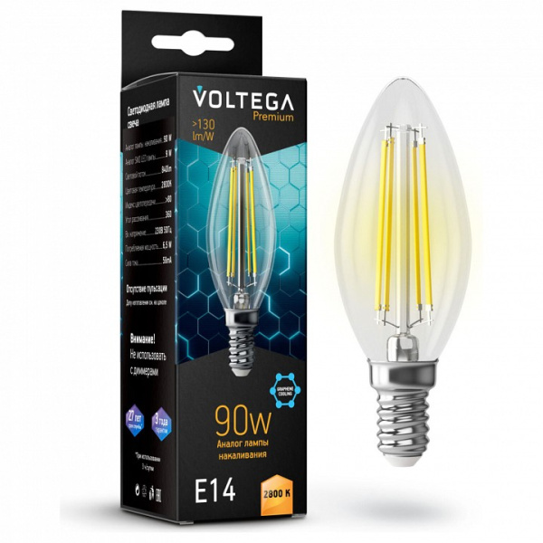 Открыть Лампа светодиодная Voltega Candle 9W Graphene E14 7Вт 2800K 7134 Фото Лампа светодиодная Voltega Candle 9W Graphene E14 7Вт 2800K 7134