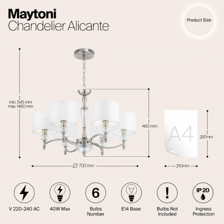 Фото Подвесная люстра Maytoni Alicante MOD014CL-06N