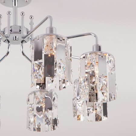 Фото Люстра на штанге Eurosvet Scoppio 10101/8 хром/прозрачный хрусталь Strotskis
