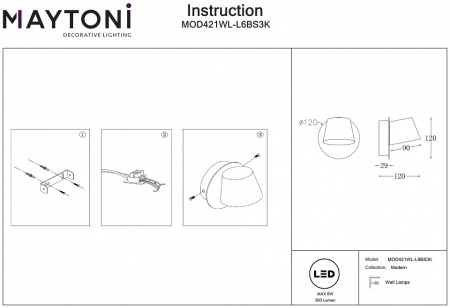 Фото Бра Maytoni Pixel MOD421WL-L6BS3K