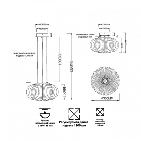 Фото Подвесной светильник Sonex Angelo 7720/24L