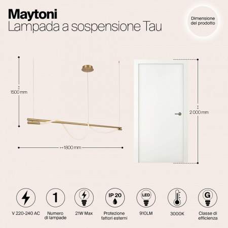 Фото Подвесной светильник Maytoni Tau MOD166PL-L20G3K