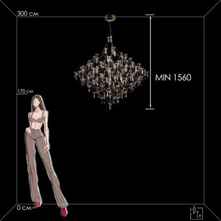 Открыть Подвесная люстра Loft it Mira 10259/1200 Gold Asfour Фото Подвесная люстра Loft it Mira 10259/1200 Gold Asfour