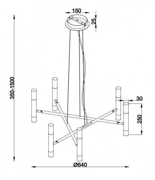 Фото Подвесной светильник Maytoni Vigo MOD031PL-12B
